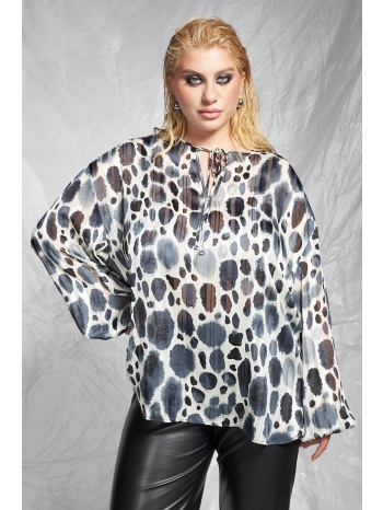 prbt μπλούζα σιφόν εμπριμέ με δέσιμο σε προσφορά