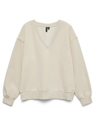 μπλούζα φούτερ με v και πέρλες vero moda