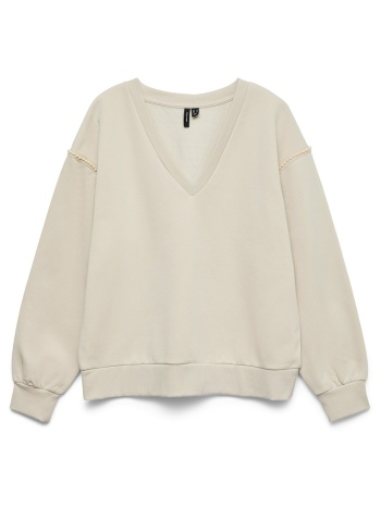 μπλούζα φούτερ με v και πέρλες vero moda σε προσφορά