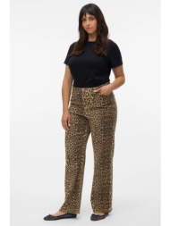animal print τζιν παντελόνι wide-leg ψηλόμεσο vero moda