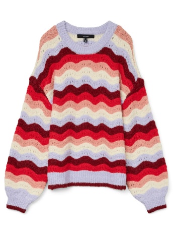 πλεκτό πουλόβερ με κυματιστό πολύχρωμο σχέδιο vero moda σε προσφορά