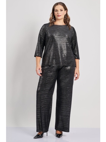 ψηλόμεσο βελουτέ παντελόνι με foil διακόσμηση σε προσφορά