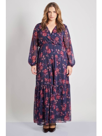 φόρεμα σιφόν με floral τύπωμα και v σε προσφορά