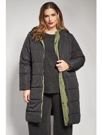 διπλής όψης μακρύ αδιάβροχο μπουφάν με κουκούλα σε προσφορά