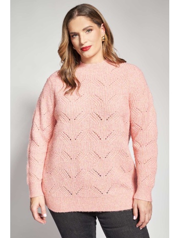 πλεκτό πουλόβερ με ψηλό λαιμό και ανάγλυφη πλέξη σε προσφορά