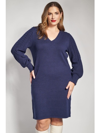 φόρεμα πλεκτό με σχέδια στα μπαλούν μανίκια σε προσφορά