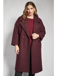 μακρύ παλτό μπουκλέ σταυρωτό