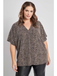 lurex κοντομάνικη μπλούζα εμπριμέ γεωμετρικό