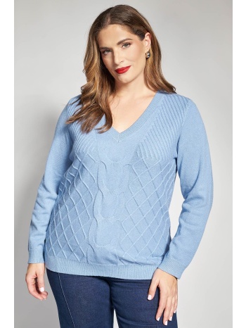 πλεκτή μπλούζα με lurex και σχέδιο πλεξούδα σε προσφορά