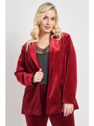 βελούδινο σακάκι με πέτο σε ίσια γραμμή