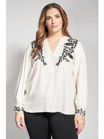 μπλούζα ρεγιόν με κέντημα boho φλοράλ σε προσφορά