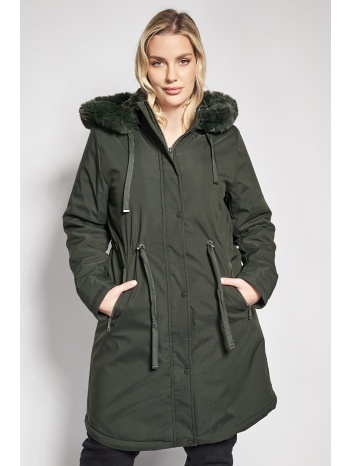 μπουφάν παρκά με επένδυση γούνας και αποσπώμενη κουκούλα σε προσφορά