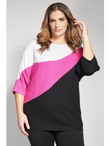 πλεκτή μπλούζα με διαγώνια χρωματική αντίθεση σε προσφορά