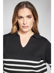 πλεκτή ριγέ μπλούζα με ...