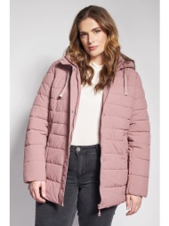 καπιτονέ μπουφάν με κουκούλα και γούνινη επένδυση