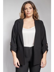 σακάκι κρεπ με γυριστά μανίκια