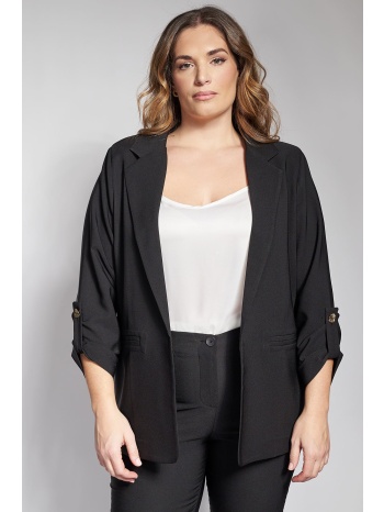 σακάκι κρεπ με γυριστά μανίκια