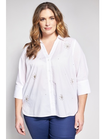 πουκάμισο ποπλίνα με στρας σχέδια