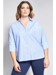 ριγέ πουκάμισο ποπλίνα με στρας στον γιακά