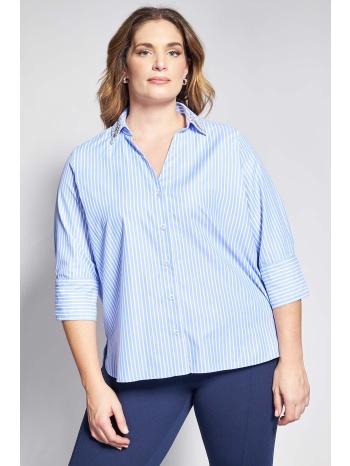 ριγέ πουκάμισο ποπλίνα με στρας στον γιακά σε προσφορά