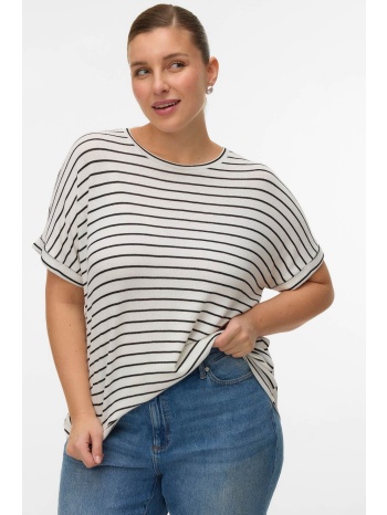 πλεκτό ριγέ t-shirt κοντομάνικο vero moda