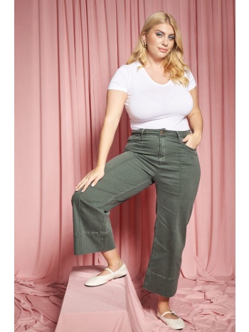 τζιν παντελόνι cropped wide leg με νερβίρ