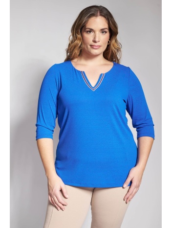 μπλούζα ζέρσεϊ με v με κεντημένη τρέσα σε προσφορά