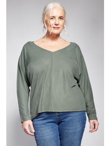 essential μπλούζα ριπ με v και ζαπονέ μανίκια σε προσφορά