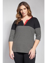 ριγέ μπλούζα βισκόζη με ...