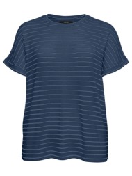 πλεκτό ριγέ t-shirt κοντομάνικο vero moda