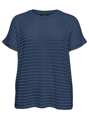 πλεκτό ριγέ t-shirt κοντομάνικο vero moda