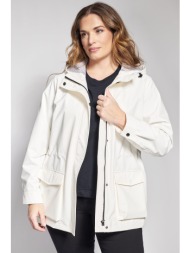 αδιάβροχο παρκά τζάκετ με ριγέ κουκούλα