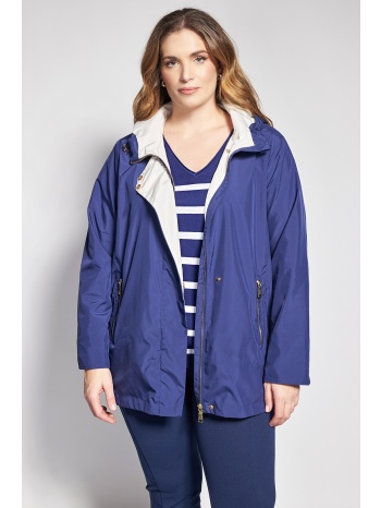 αδιάβροχο μπουφάν με κουκούλα και χρυσές λεπτομέρειες σε προσφορά