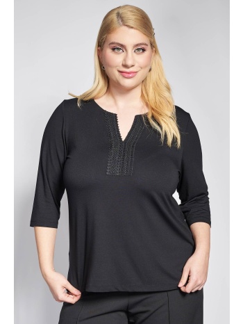 μπλούζα βισκόζ με τρέσα στο v σε προσφορά