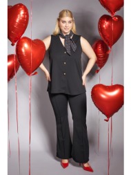 prbt παντελόνι scuba crepe καμπάνα με εξωτερικές ραφές