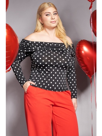 prbt off-shoulder μπλούζα με πουά σχέδιο σε προσφορά