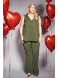 prbt παντελόνι scuba crepe καμπάνα με εξωτερικές ραφές