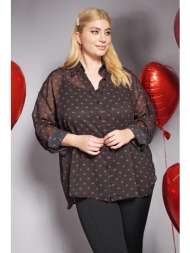 prbt ημιδιαφανές πουκάμισο με καρδιές