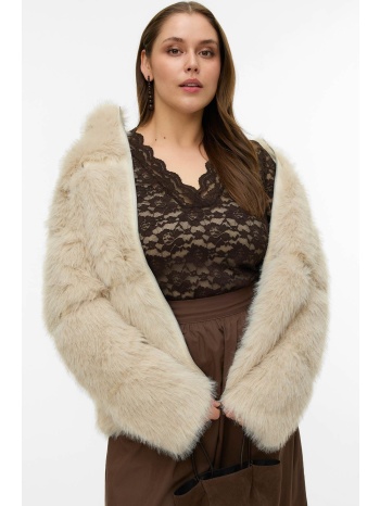 γούνινο τζάκετ cropped με ψηλό λαιμό vero moda σε προσφορά