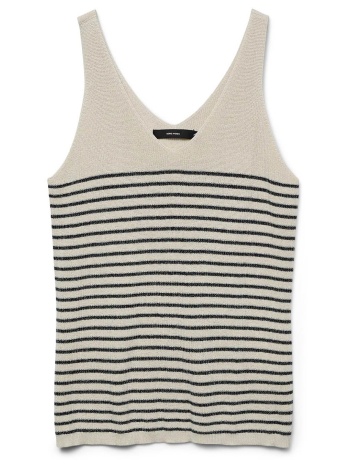 ριγέ αμάνικο πλεκτό τοπ με lurex vero moda