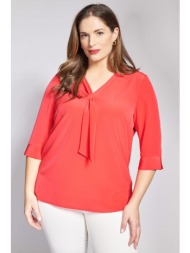 μπλούζα ζωρζέτα με γραβάτα και τρουακάρ μανίκια