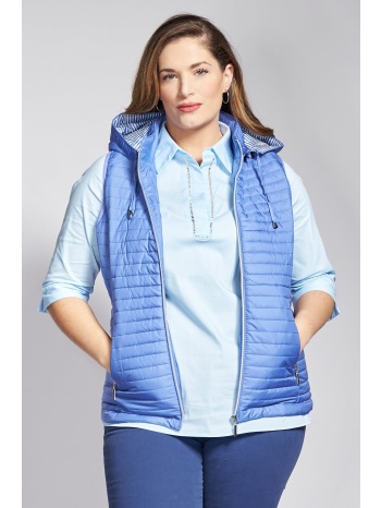 αμάνικο μπουφάν καπιτονέ με ριγέ κουκούλα σε προσφορά