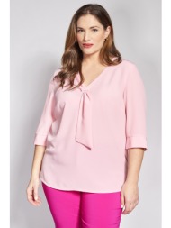 μπλούζα ζωρζέτα με γραβάτα και τρουακάρ μανίκια