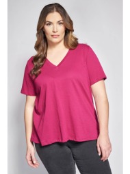 basic βαμβακερή μπλούζα φλάμα κοντομάνικη σε γραμμή-α