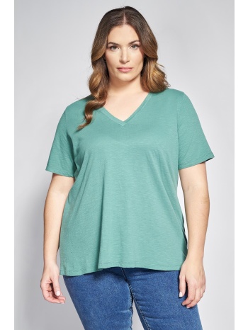 basic βαμβακερή μπλούζα φλάμα κοντομάνικη σε γραμμή-α