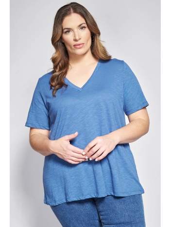 basic βαμβακερή μπλούζα φλάμα κοντομάνικη σε γραμμή-α