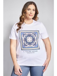 t-shirt βαμβακερό με στάμπα μαντήλι