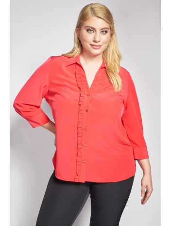 πουκάμισο με κουμπιά κόσμημα και βολάν