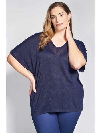 πλεκτή μπλούζα με συνδυασμό πλέξης