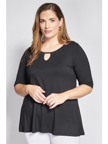mπλούζα ζέρσευ με άνοιγμα keyhole